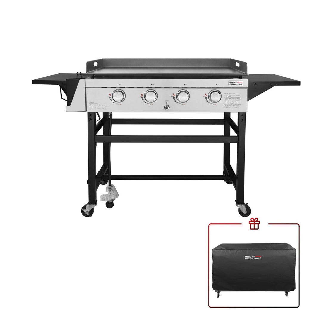 Royal Gourmet GB4001C 4-Burner 52000-BTU Propane GAS Grill Griddle 36L with Cover